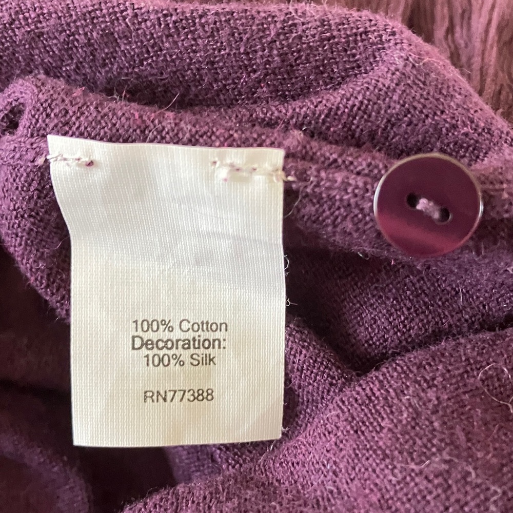 J. Crew Purple Silk Ruffle Trim Cardigan - Picture 6 of 8